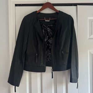 White House Black Market Black Leather Jacket